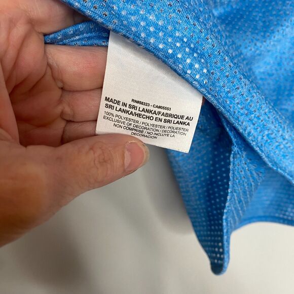 Nike Dri-Fit Blue Running Short-Sleeve Boxy Top Zip Pocket Size M - Picture 8 of 12